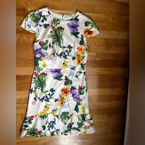 Alice + Olivia flowered print ruffle hem dress